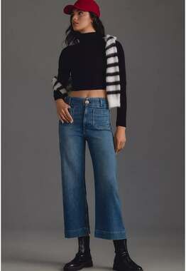 Maeve The Colette Cropped High-rise Wide-leg Jeans Size 25 Anthropologie